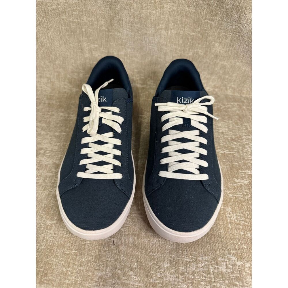 Kizik Irvine Stretch Canvas Lace Up Sneaker Shoes Navy Blue Men's-8.5/Women's-10